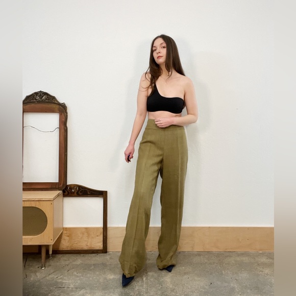 Lauren Ralph Lauren 100% Silk Wide Leg Trousers - SIze 12 - Picture 5 of 11